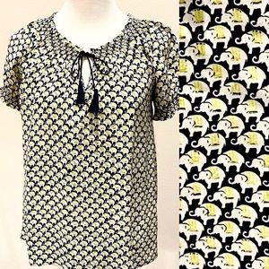 Joie elephant print short sleeve top